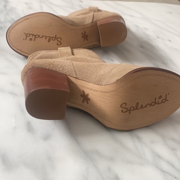Splendid | Lakota Suede Tan Booties Size 6.5 - Picture 4 of 7